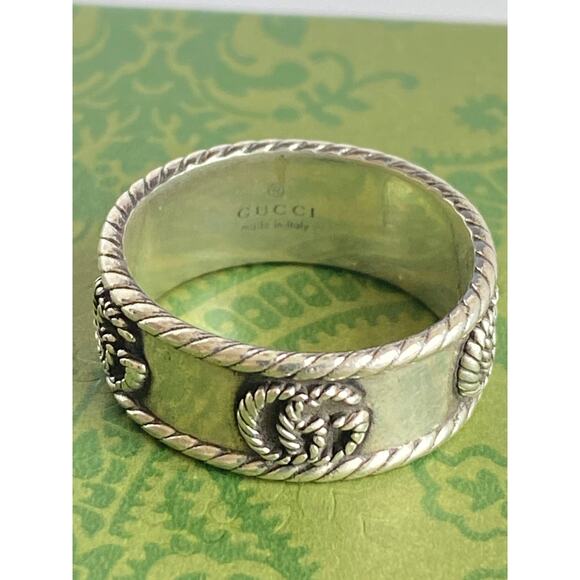 Gucci GG Logo Sterling Sliver Ring 7 - Picture 5 of 9